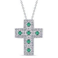 Collana Bliss Donna Bl le croci in Oro bianco Smeraldo 20111482